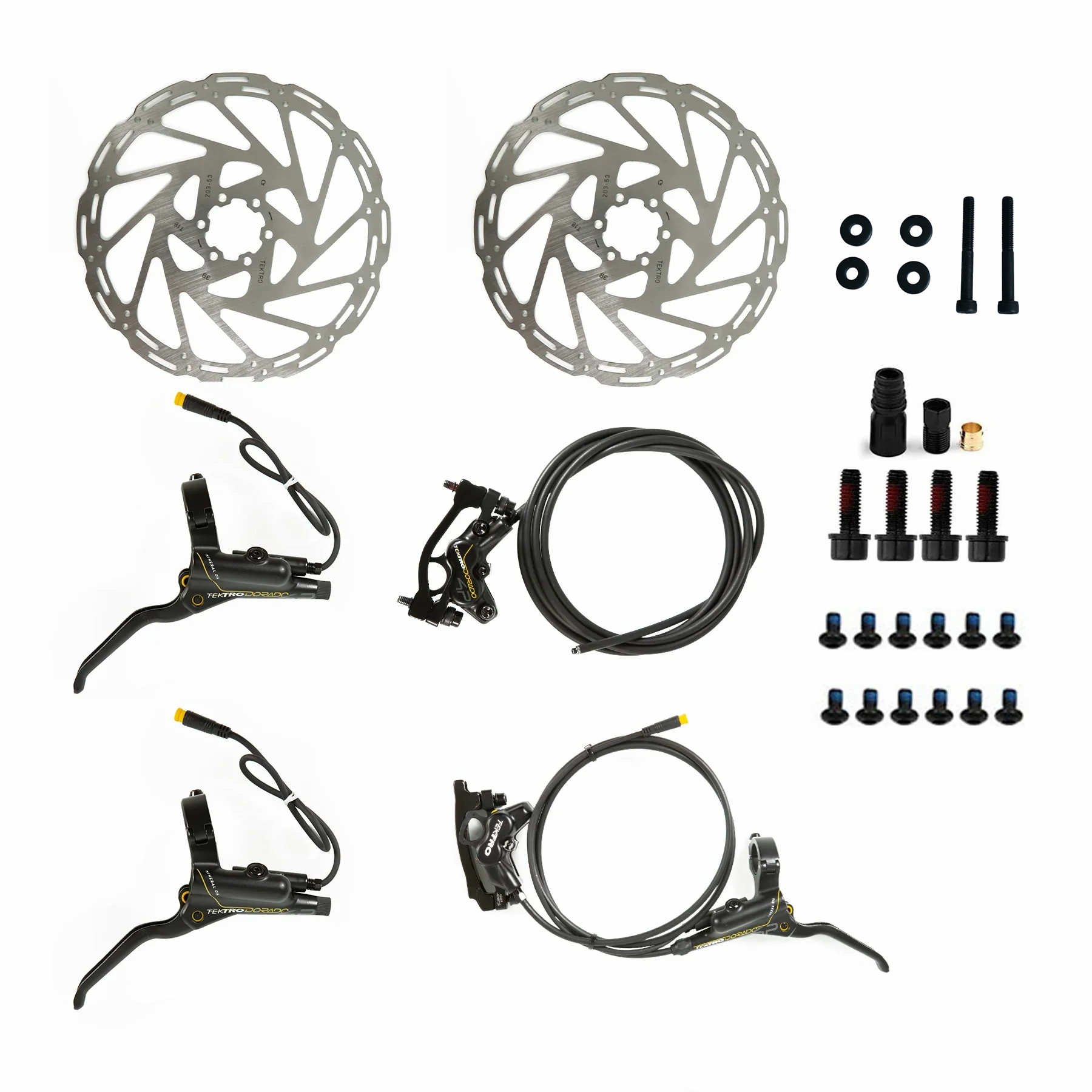 TEKTRO 4 Pistons Hydraulic Brake Set with 203MM Disc Brake Rotor